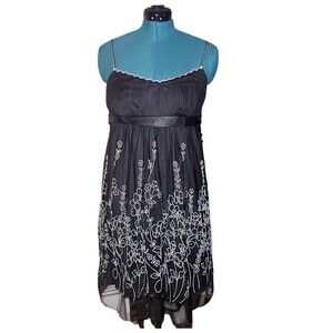 Just Choon Vintage Y2K Homecoming  16 Party Dress Black Tulle FairyGoth Size L